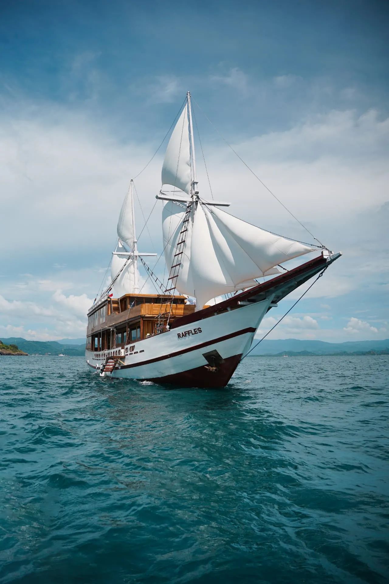 Raffles private yacht exterior